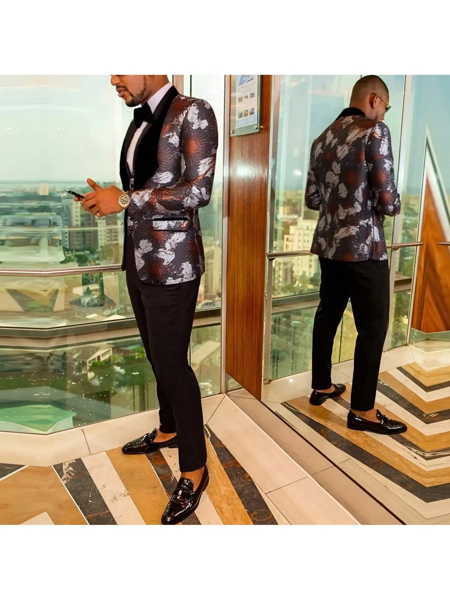 Men’s Suits Slim Fit 3 Piece One Button Tuxedo Suit Set Wedding Prom Dinner Party(Blazer+Vest+Pants