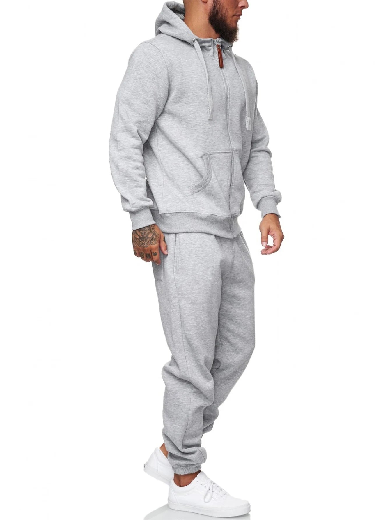 Sweat suits men Tracksuits 2 Piece sets Athletic Jogging suits Hoodie Casual Long Sleeve Zipper Outfits for men