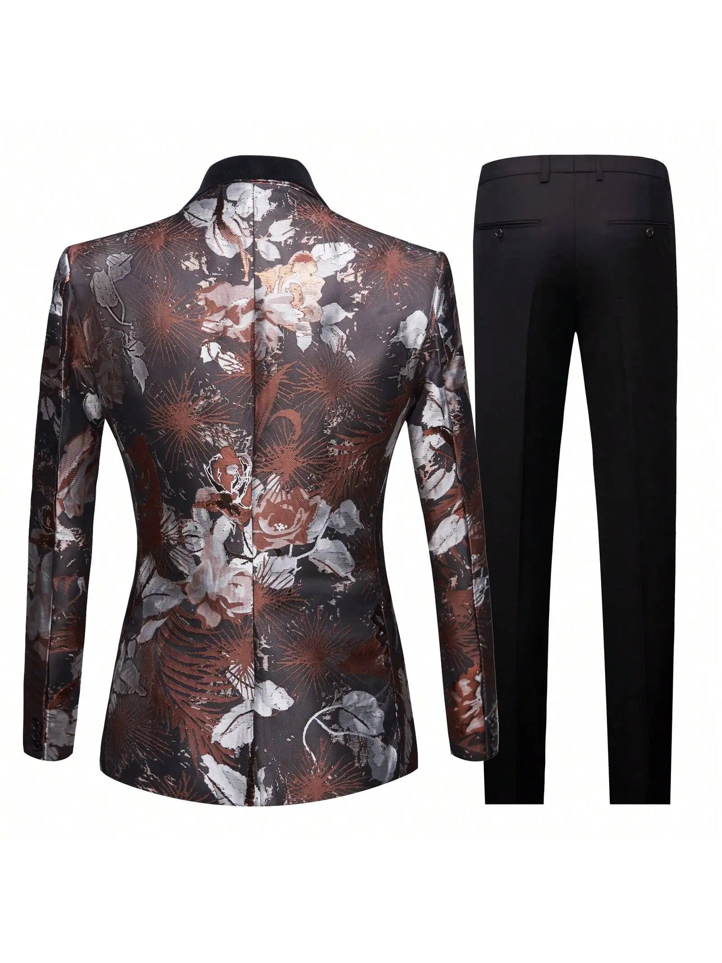 Men’s Suits Slim Fit 3 Piece One Button Tuxedo Suit Set Wedding Prom Dinner Party(Blazer+Vest+Pants