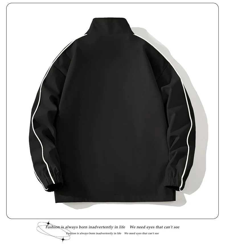 Autumn and Spring Fashion Solid Color Windproof Waterproof Sports Suit Men's Casual Loose Comfortable High Quality Two-piece Set