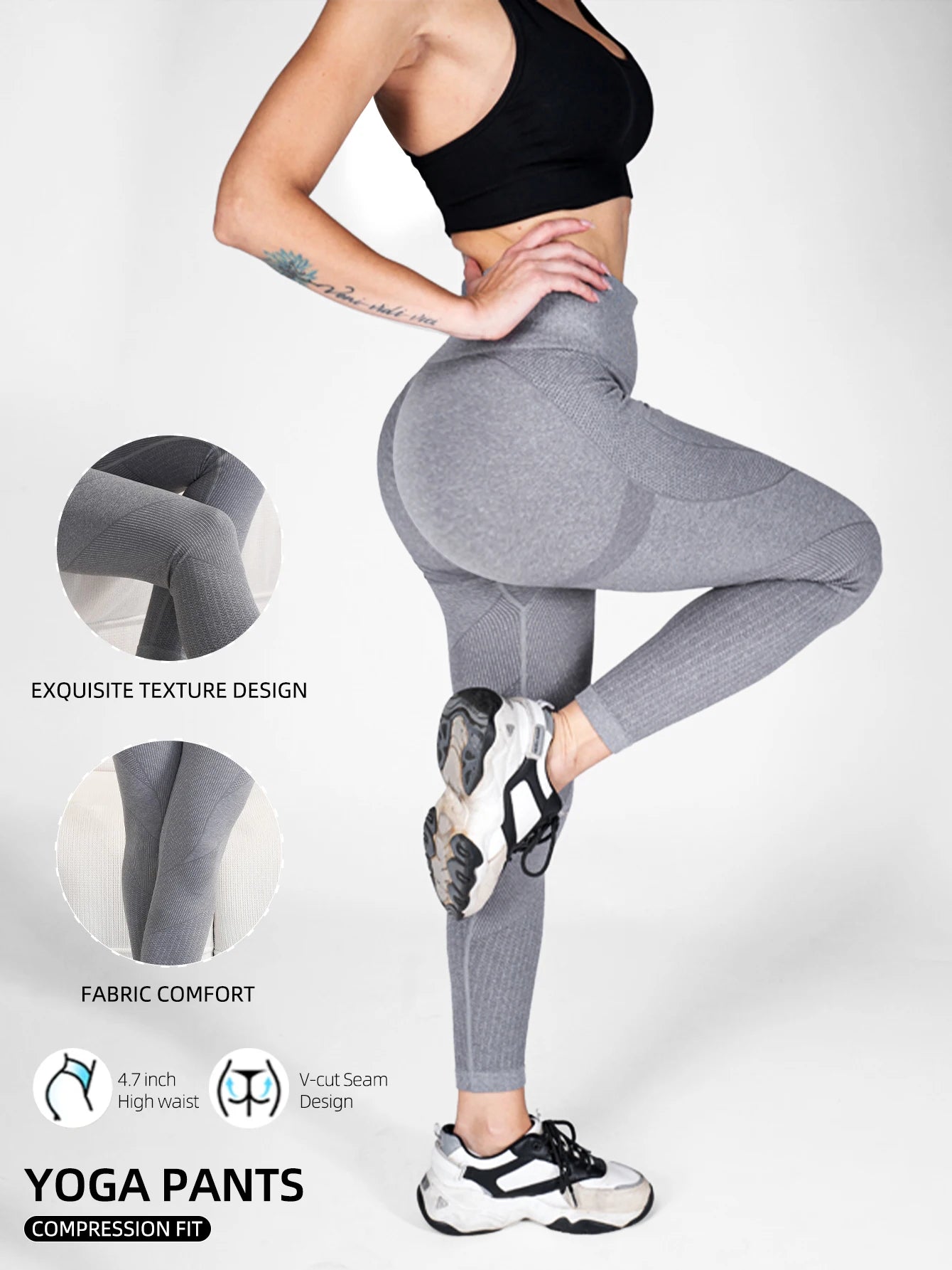 High Waisted Yoga Pants for Women - Tummy Control Workout Leggings with Pockets,4-Way Stretch Squat Proof Fabric |,Moisture Wick