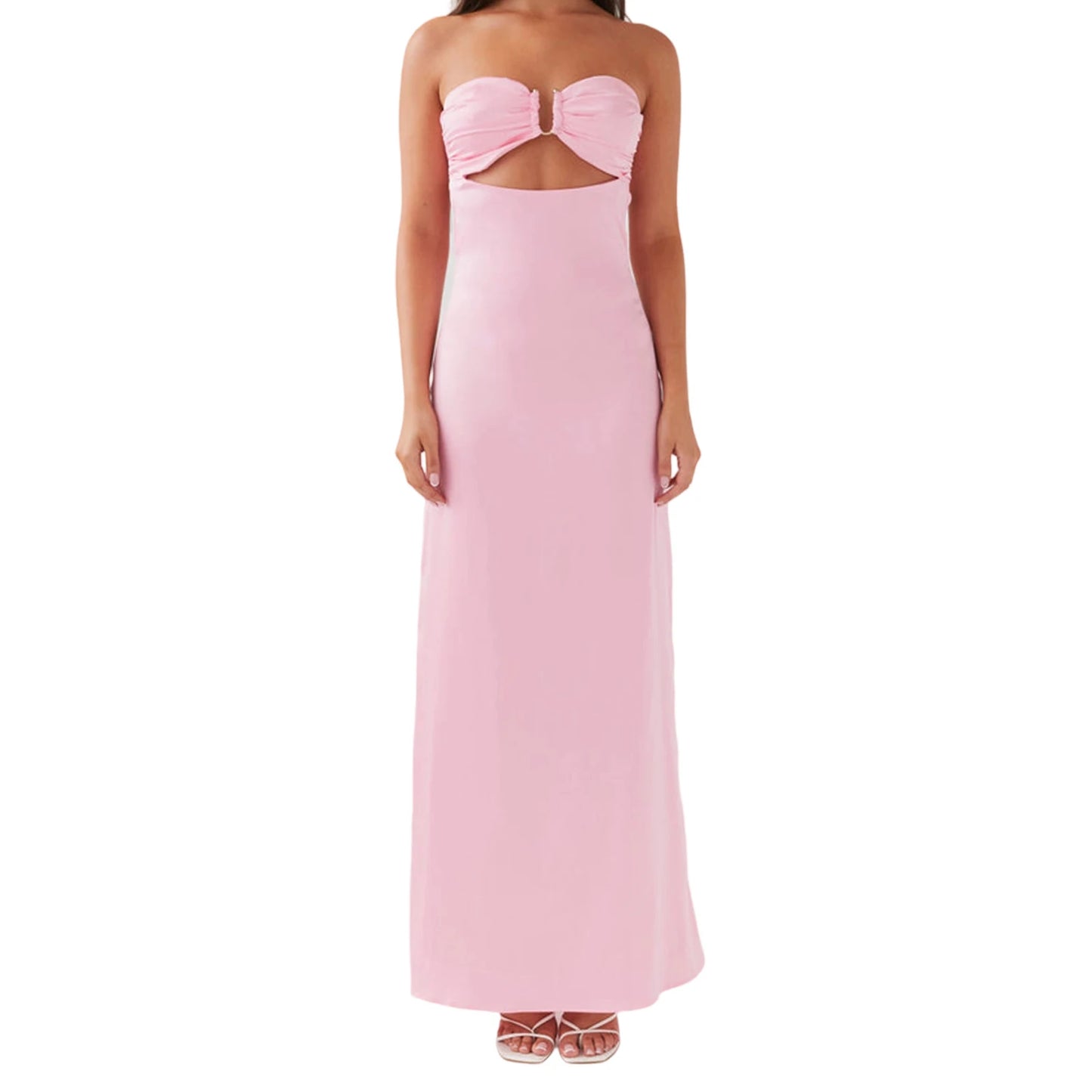Elegant Maxi Dress with Off-Shoulder Design and Floral Print Stylish Backless Strapless Tube Dress for Summer Beach Party with