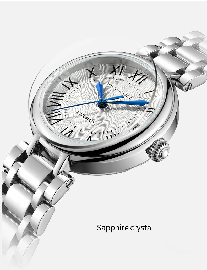 Seagull Reloj Fashion White Diamond Ladies Watch Top Brand Luxury Wrist Watch Simple Women Dress Watch Relogios Feminino 417L