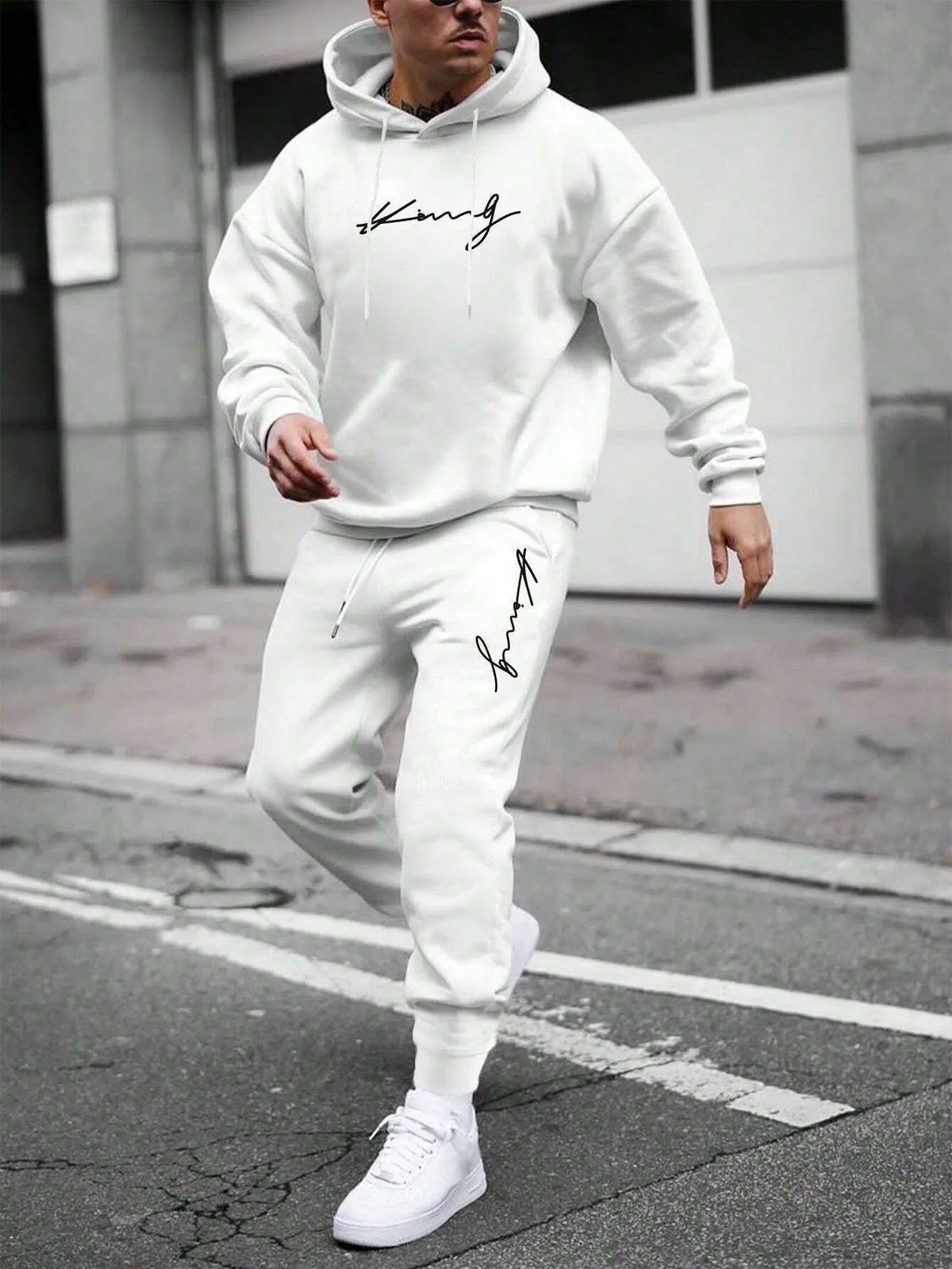 Autumn Winter Piece Set for men Drawstring Women's Tracksuit Hooded Suit Quality Comfortable Casual Pullover Fashion Daily