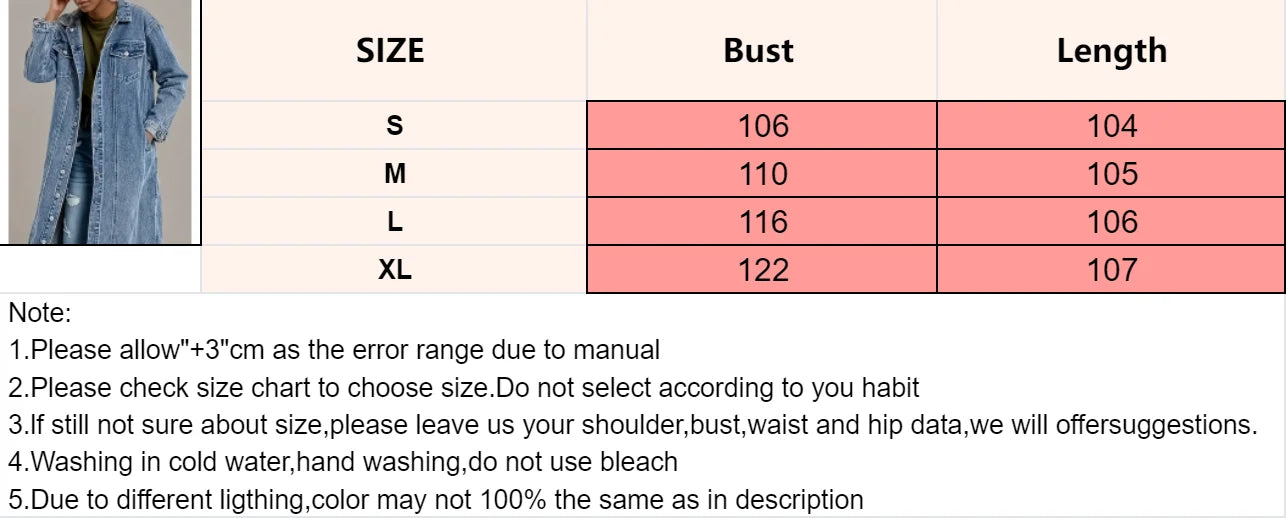 Women's Distressed Denim Trench Coat - Oversized Boyfriend Jacket with Button Closure & Long Loose Fit, Casual Streetwear