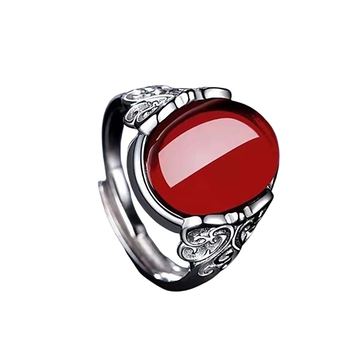 Stainless Steel Oval Natural Stone Ring For Men Women Finger Jewelry Accessories Black Green Tiger Eye Stone Rings
