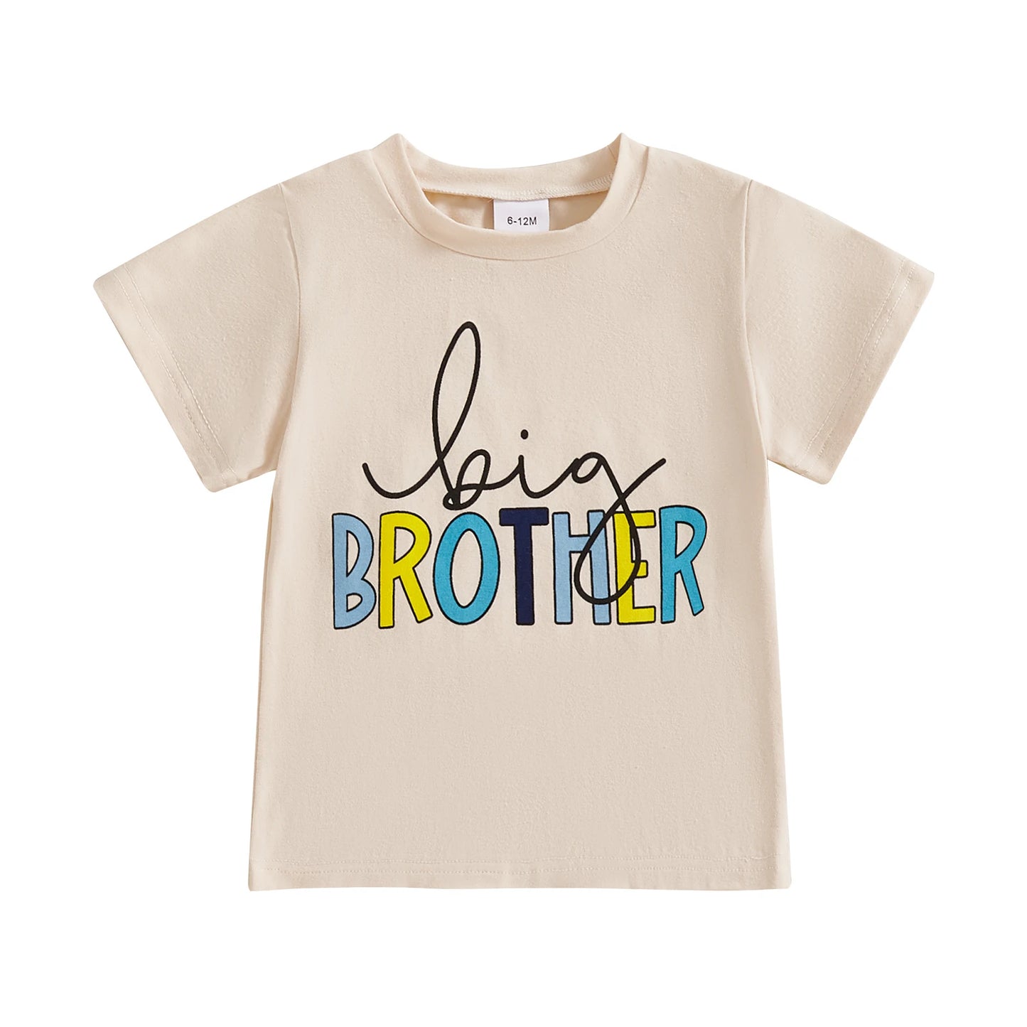 Toddler Girls Boys T-Shirts Letter Print Short Sleeve Shirts Summer Casual Fashion Kids Tops Brother Sister Matching Outfits