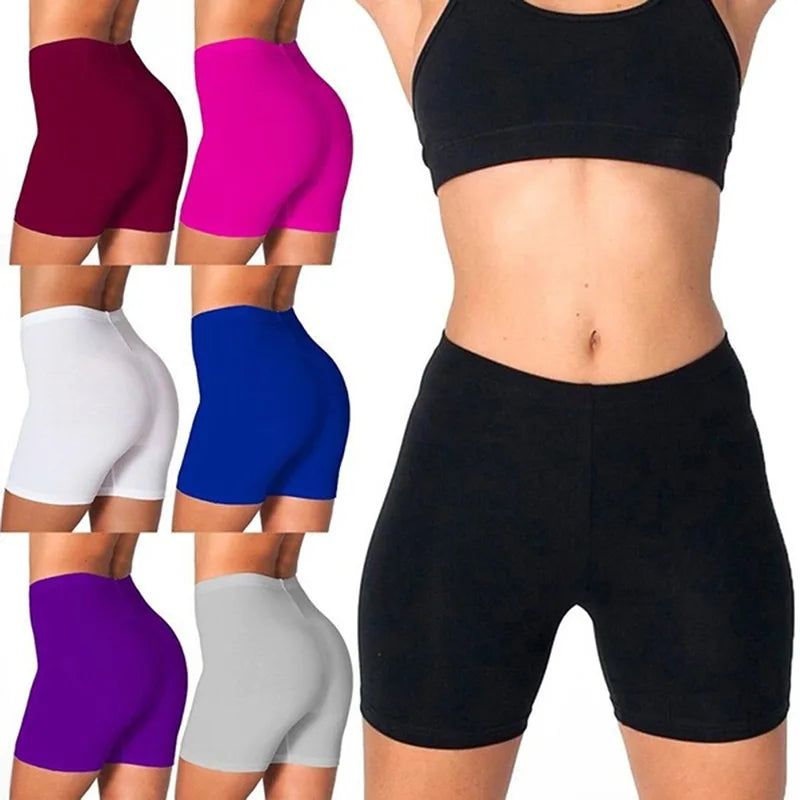 2023 Women Elastic Shorts Casual High Waist Tight Fitness Slim Skinny Bottoms Summer Solid Sexy White Black Shorts