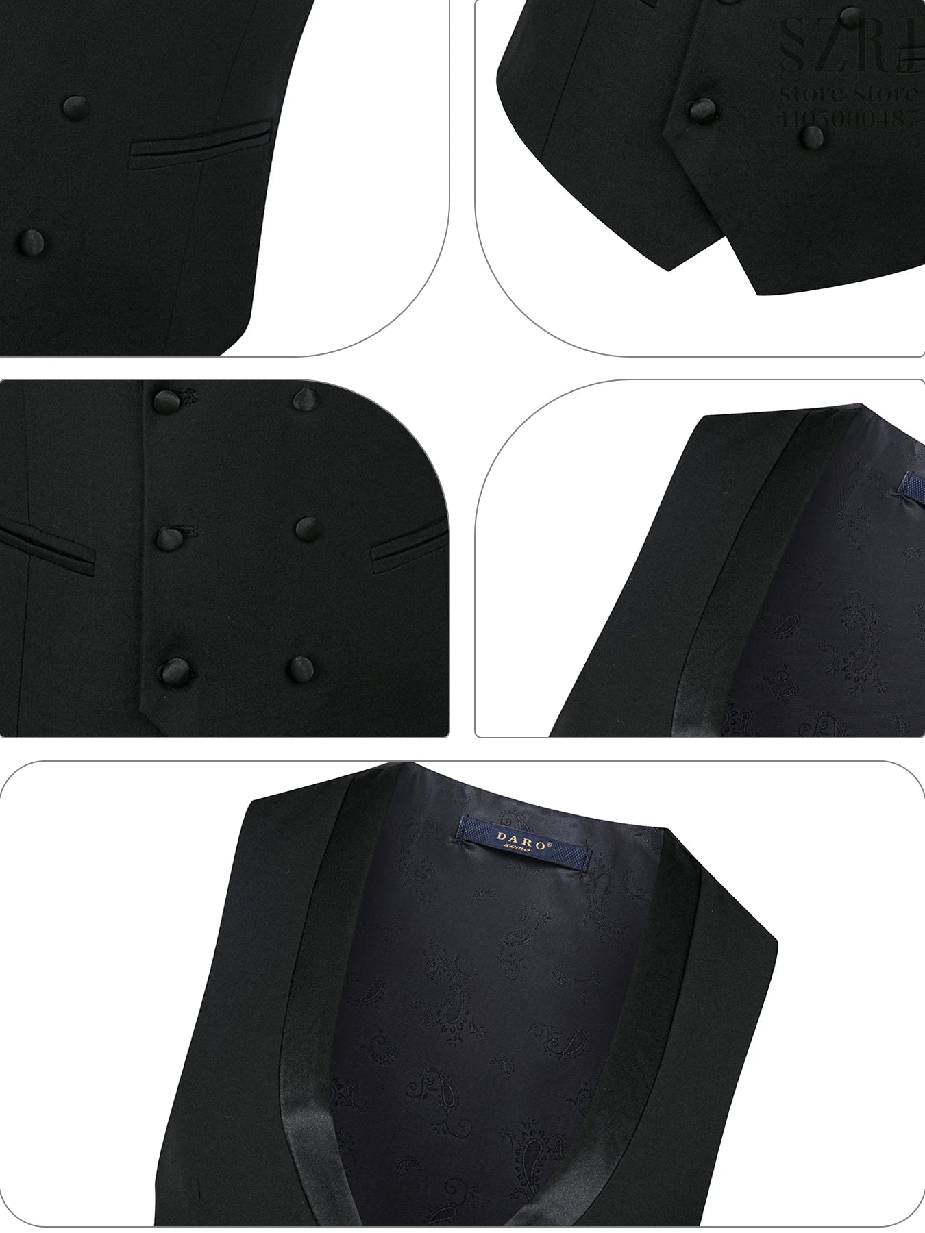 Men's 3 - Piece Suit Set, Featuring Decorative Lapel Design, Includes Jacket, Vest & Pants, Ideal for Formal Occasions,Wedding