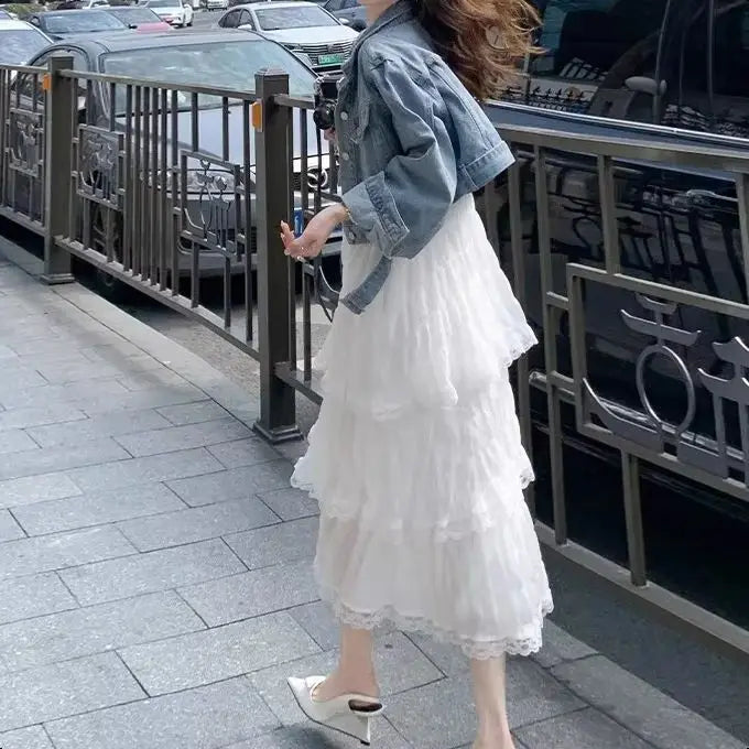 Summer  Long Vintage Casual Ruffles Elegant Maxi Strap Camis Silky Beach Lace Elegant Party Dress Vestidos Sexy Women