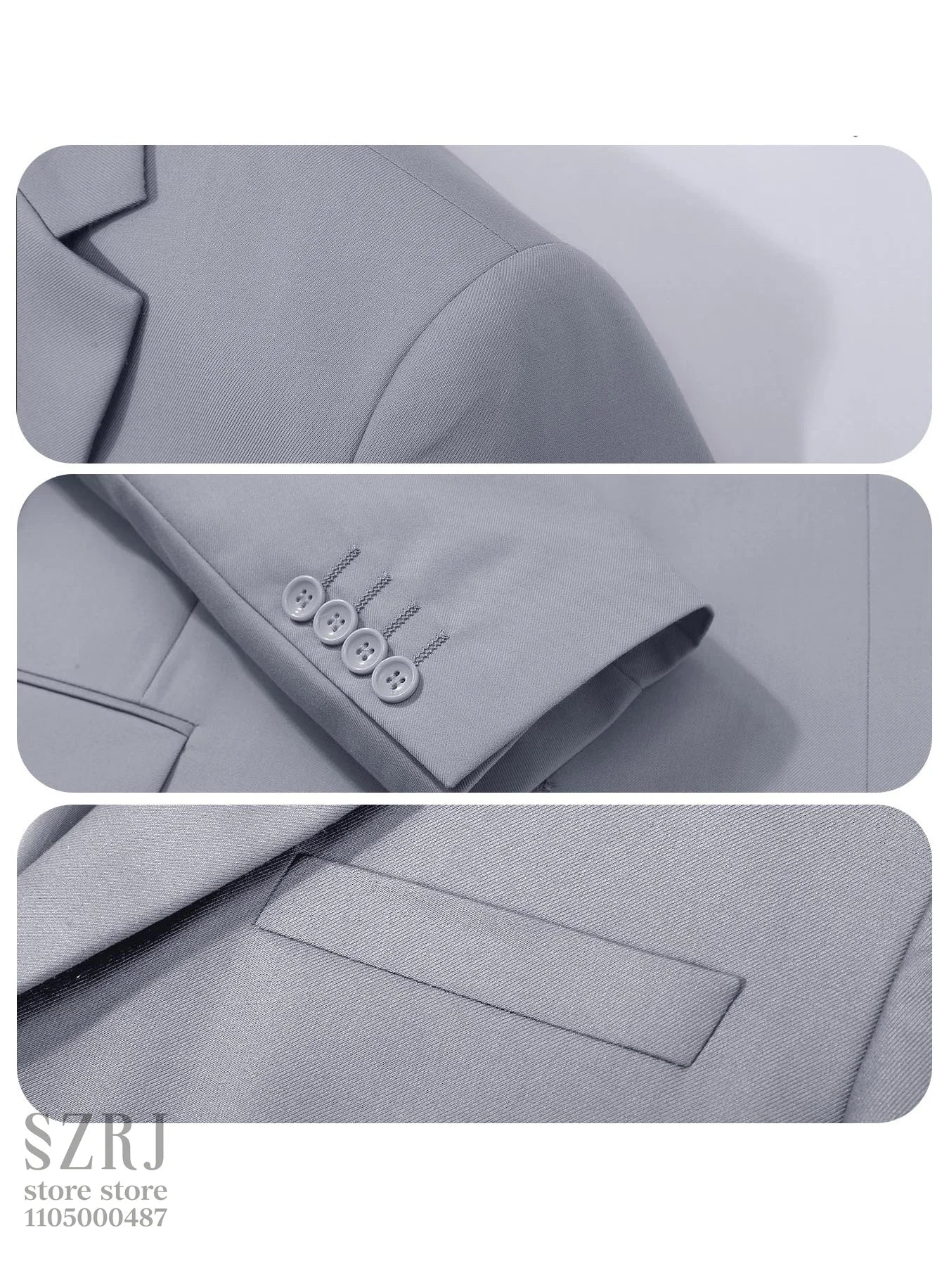 4pcs Men's Formal Suit Set: Tuxedo, Vest, Pants, Belt with .Classic Elegant Attire for Business, Party, Banquet, Job Interview