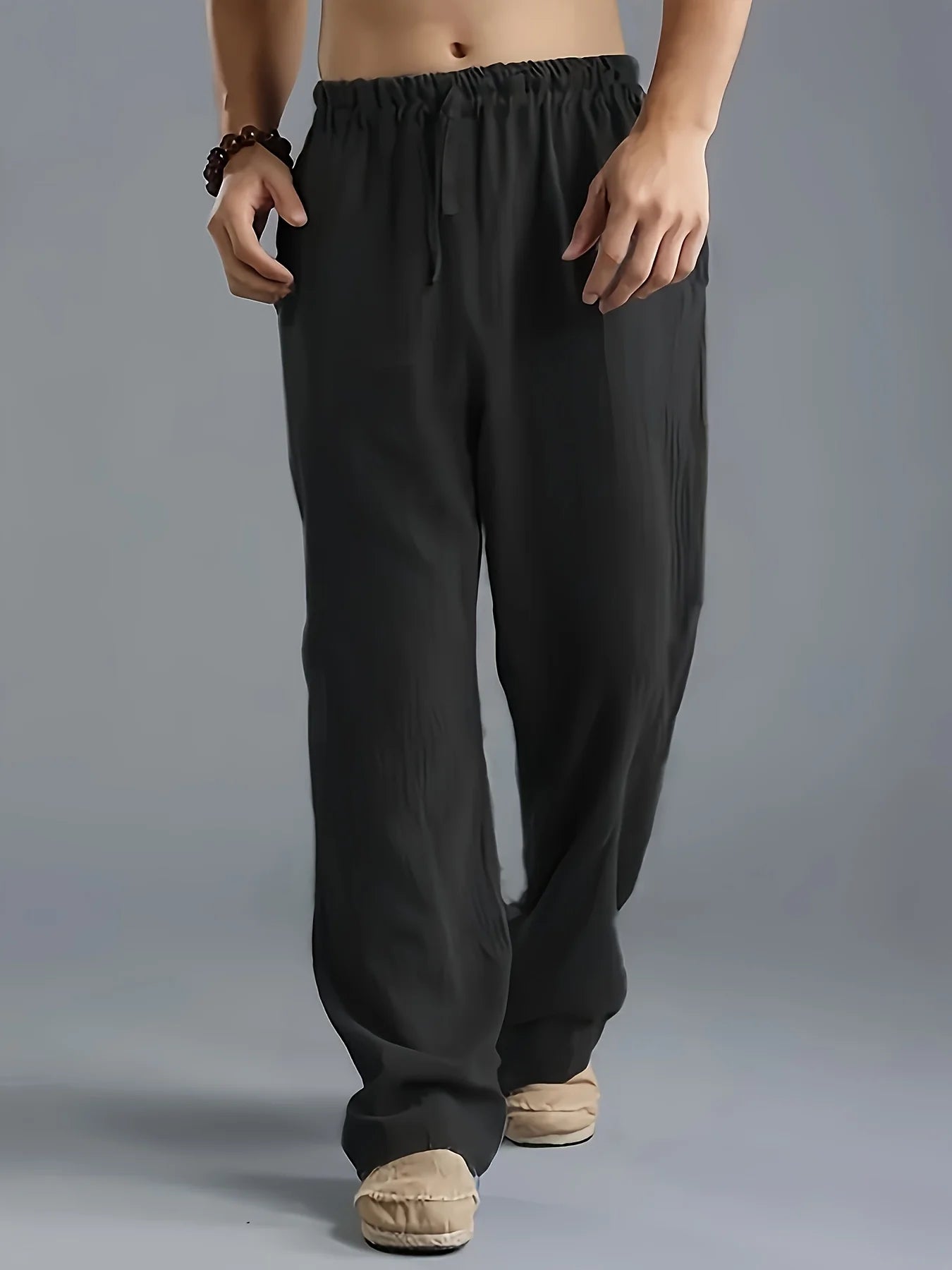 Men's plus-size slacks linen breathable sweatpants