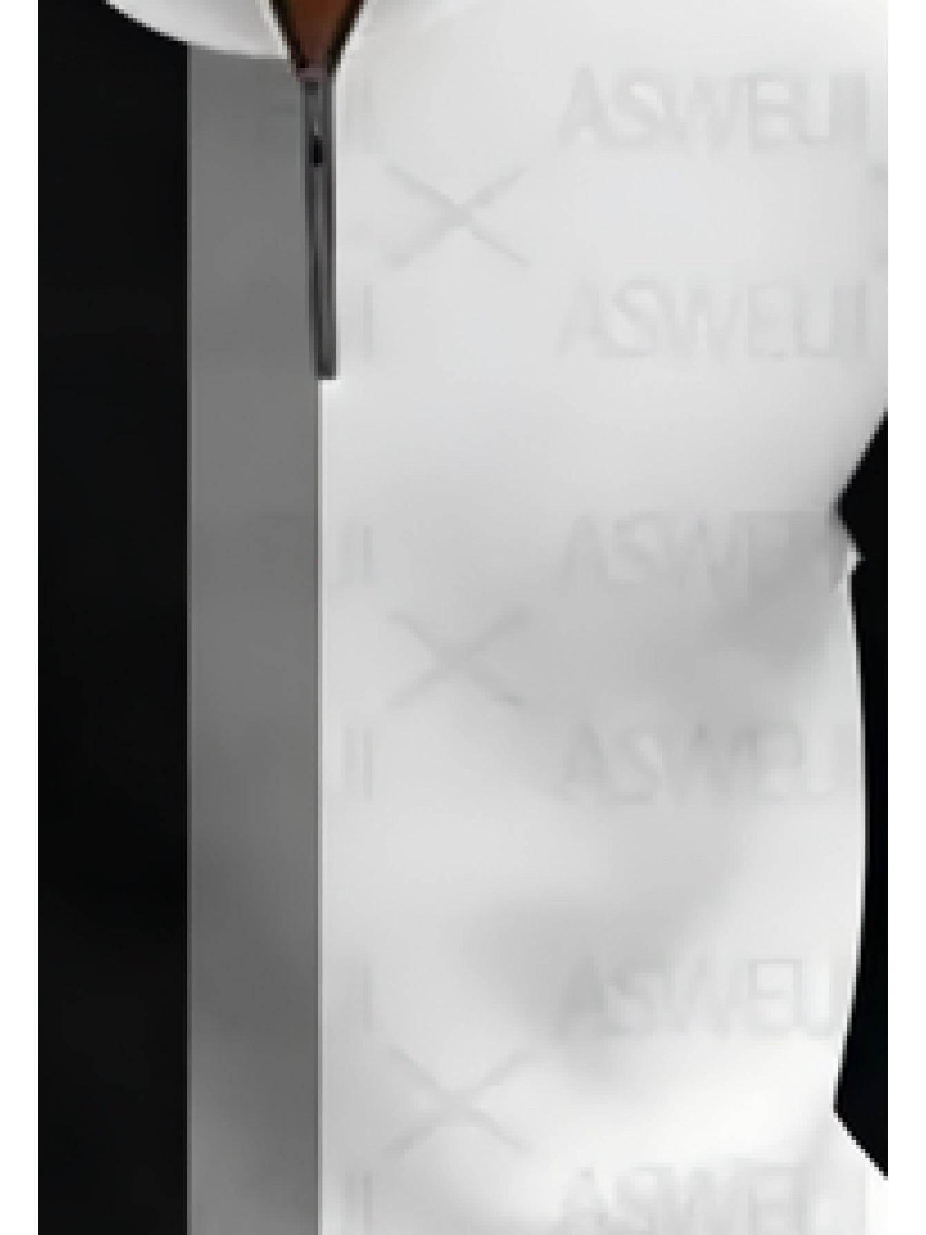 2pcs Set Men's Plus-Size Long Sleeve & Pants Suit - Black & White Contrast Casual Sportswear with Half-Zip Collar, Breathable Polyester Blend, Soft & Comfortable Two-Piece Outfit for Gym, Office, Back-to-School - Machine Wash