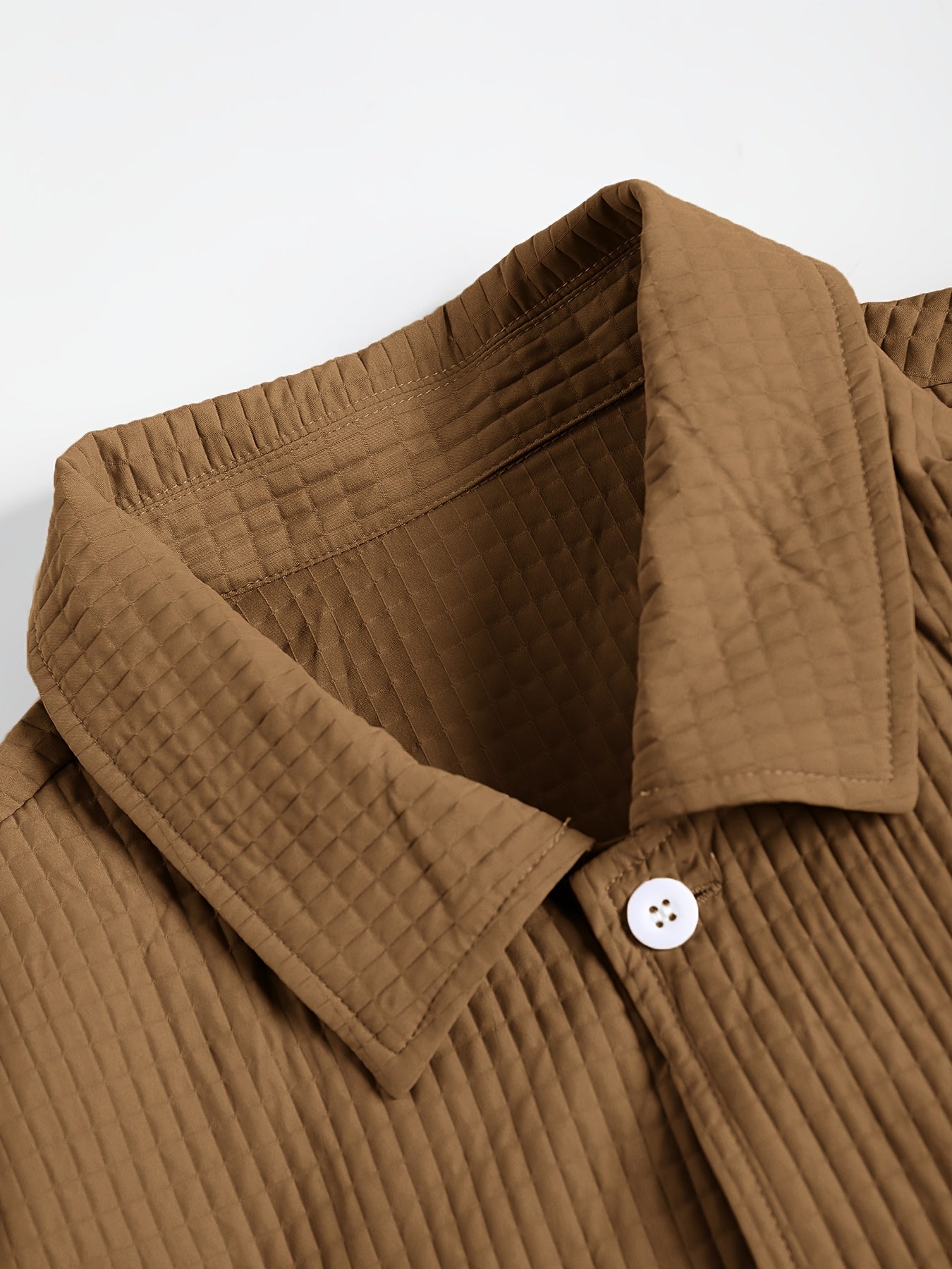 Large Size Men's Casual Long Sleeve Shirt and Trousers Set, PLUS SIZE