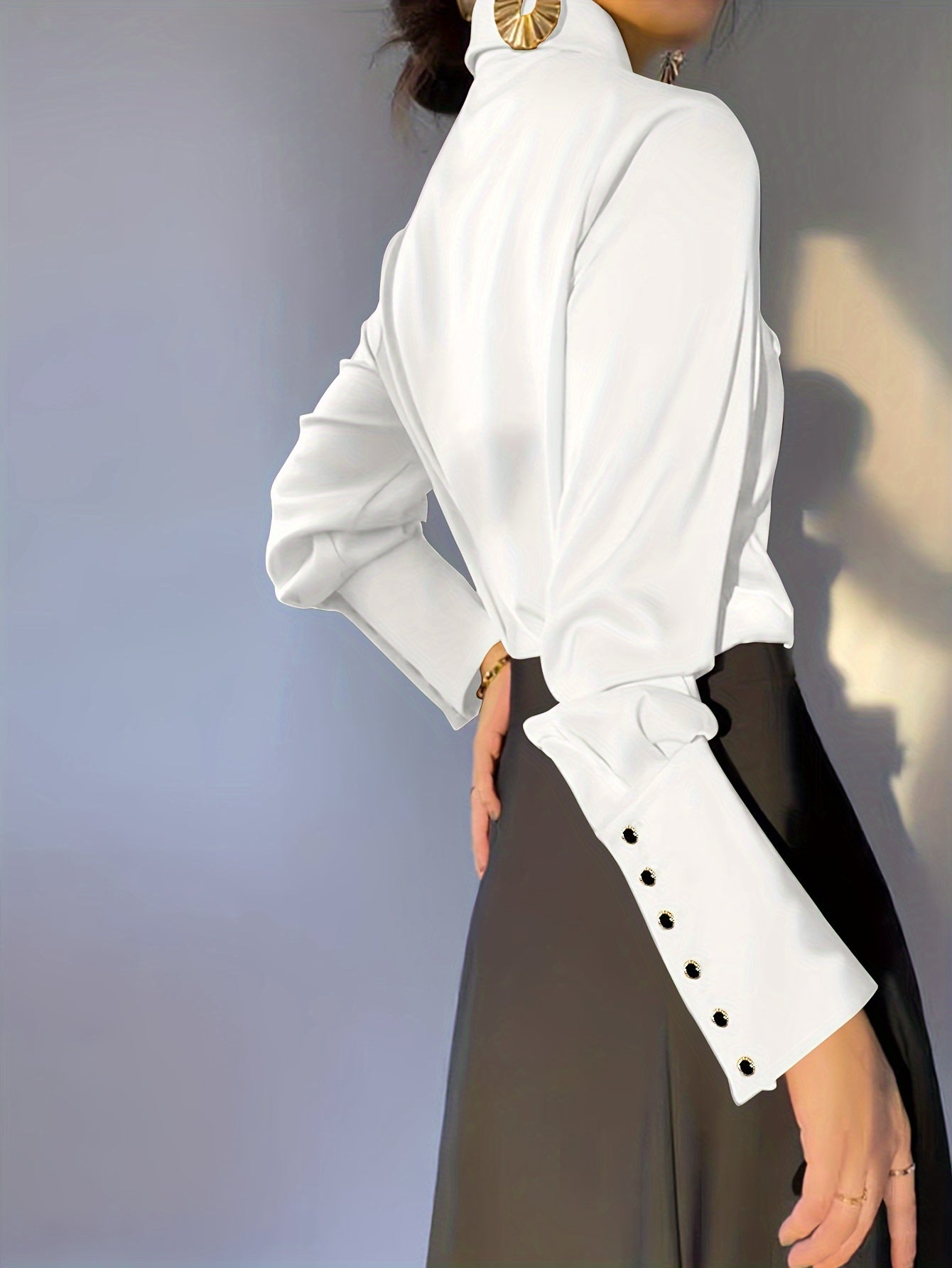 Women's Solid Color Lapel Casual Long Sleeve Shirt