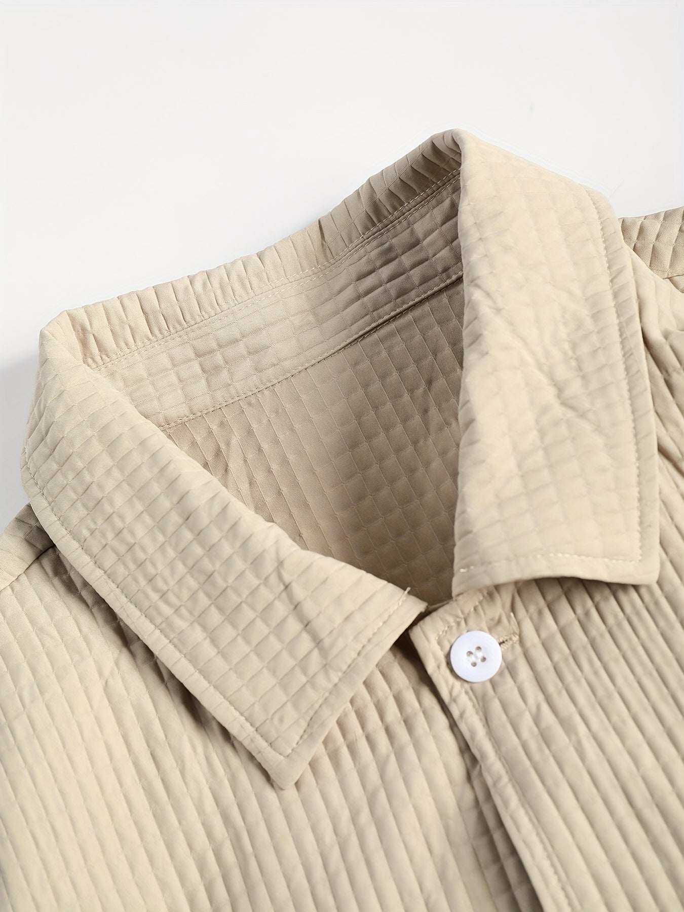 Large Size Men's Casual Long Sleeve Shirt and Trousers Set, PLUS SIZE