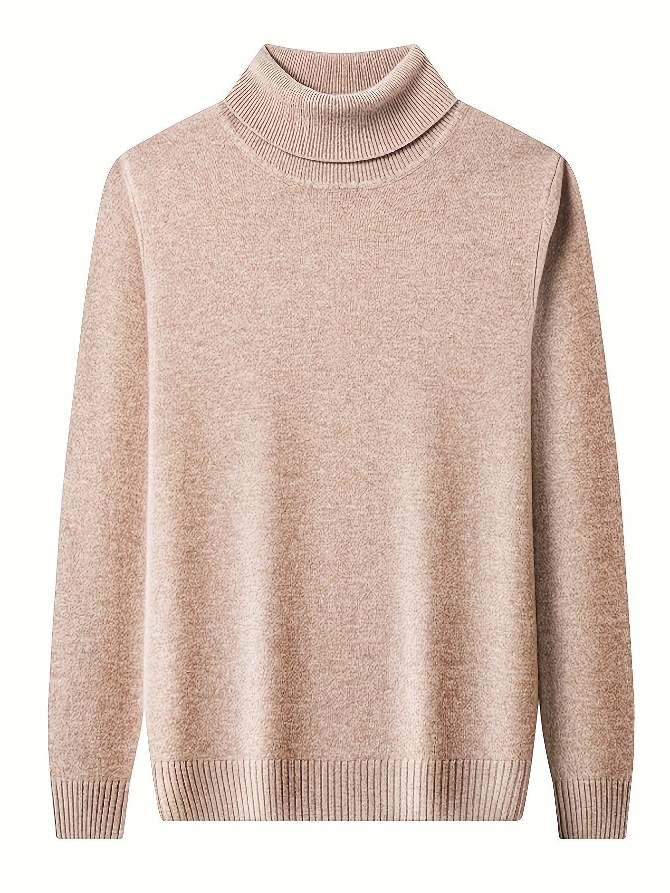 1 Basic Men's Turtleneck Sweater - Solid Color Winter Warm, Stretchy and Breathable, Casual and Formal Elegant Sweater, Black, White, Grey for Casual and Formal Occasions