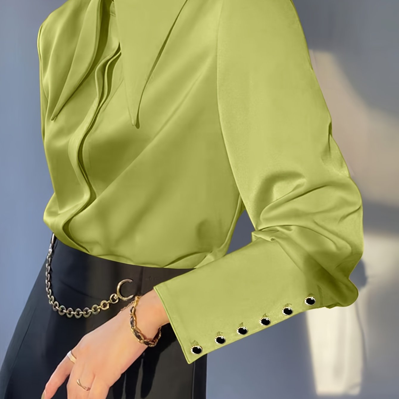Women's Solid Color Lapel Casual Long Sleeve Shirt