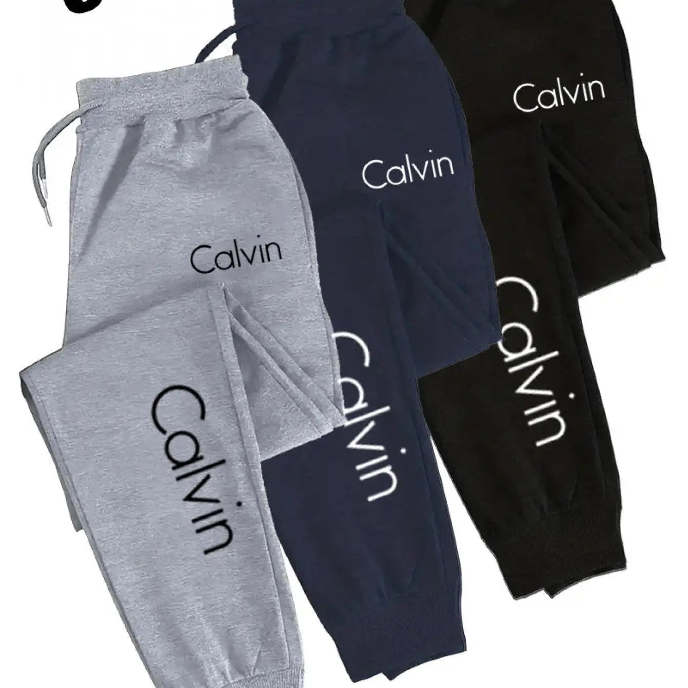 Three piece Men's casual sports pants with elastic waistband and drawstring design, regular fit, pockets and slight elasticity- comfortable sports pants, PLUS SIZE, Lounge Wear, Workout Pants, Sporty Design, Casual Style, Bre