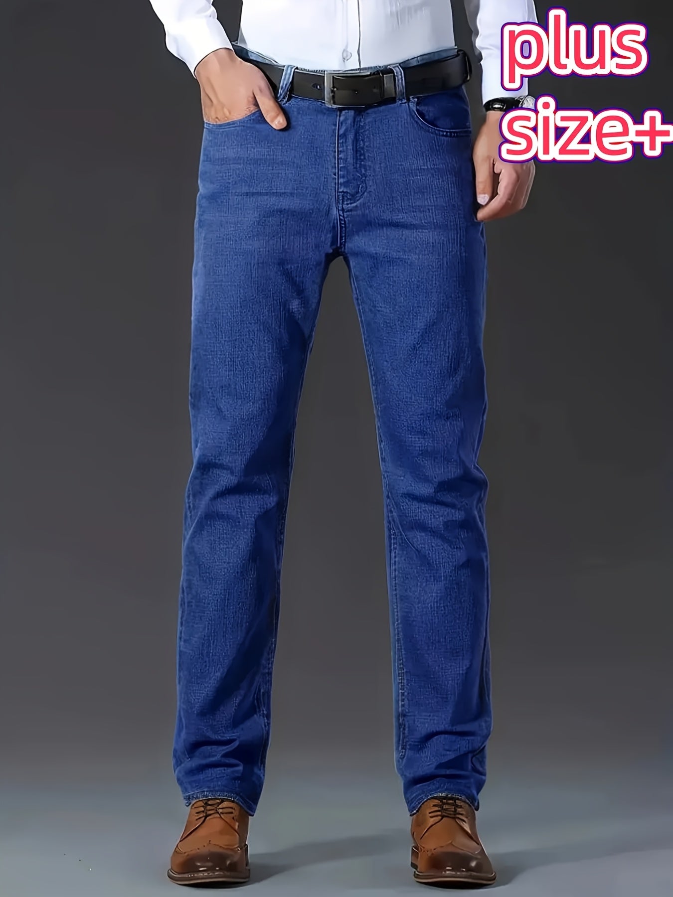 Plus-Size Men'S Comfortable High-Quality Denim Trousers, Suitable for Business, Featuring Stretch, Durability, And Sweat Absorption, Plus Size