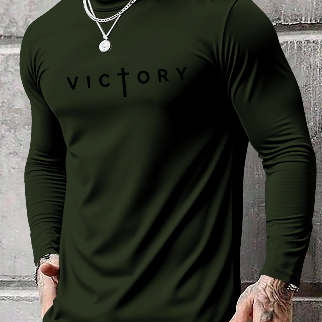 Men's Long Sleeve T-Shirt - Regular Fit Stretchy Everyday Shirt, Light Grey/Black, Breathable Layering Top for Gym, Office, Casual Outfits - Spring/Fall Essential Wardrobe Staple, PLUS SIZE