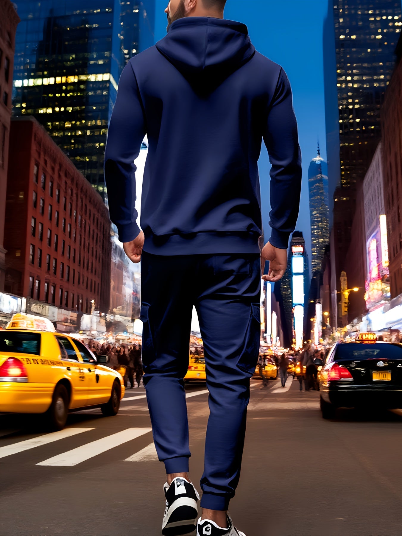 Exclusive for Tough Guys! Hooded Half - Zip Sweatshirt SetHeavyweight Fleece Fabric, Structured And Not Flimsy. The Half - Zip Design + Drawstring Hood, Full Of Street StyleThe Cargo Joggers with Multiple Pockets Are Practica