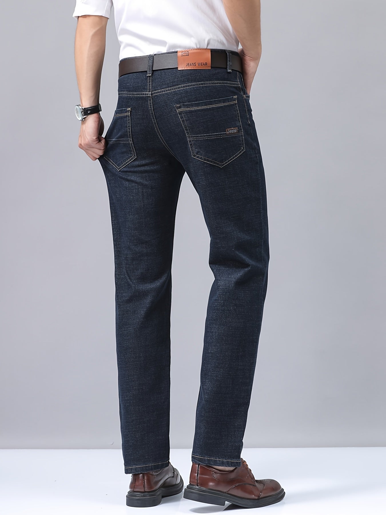 Plus-Size Men'S Comfortable High-Quality Denim Trousers, Suitable for Business, Featuring Stretch, Durability, And Sweat Absorption, Plus Size