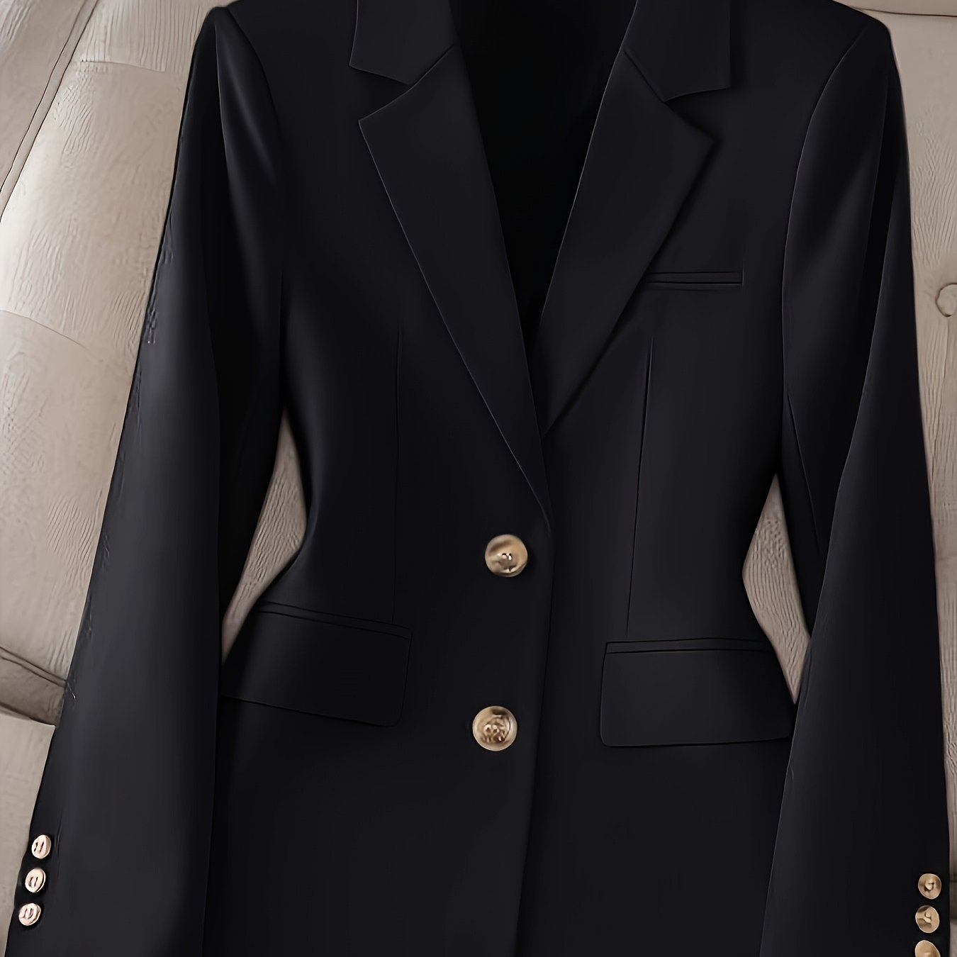 Women's Elegant Blazer - Business & Formal Attire, Structured H-Silhouette Jacket with Notch Lapel, Non-Stretch Office Coat for Professional, Wedding, or Everyday Outfits - Spring/Fall/Summer Jacket, Blazer Or Dress Jacket, P