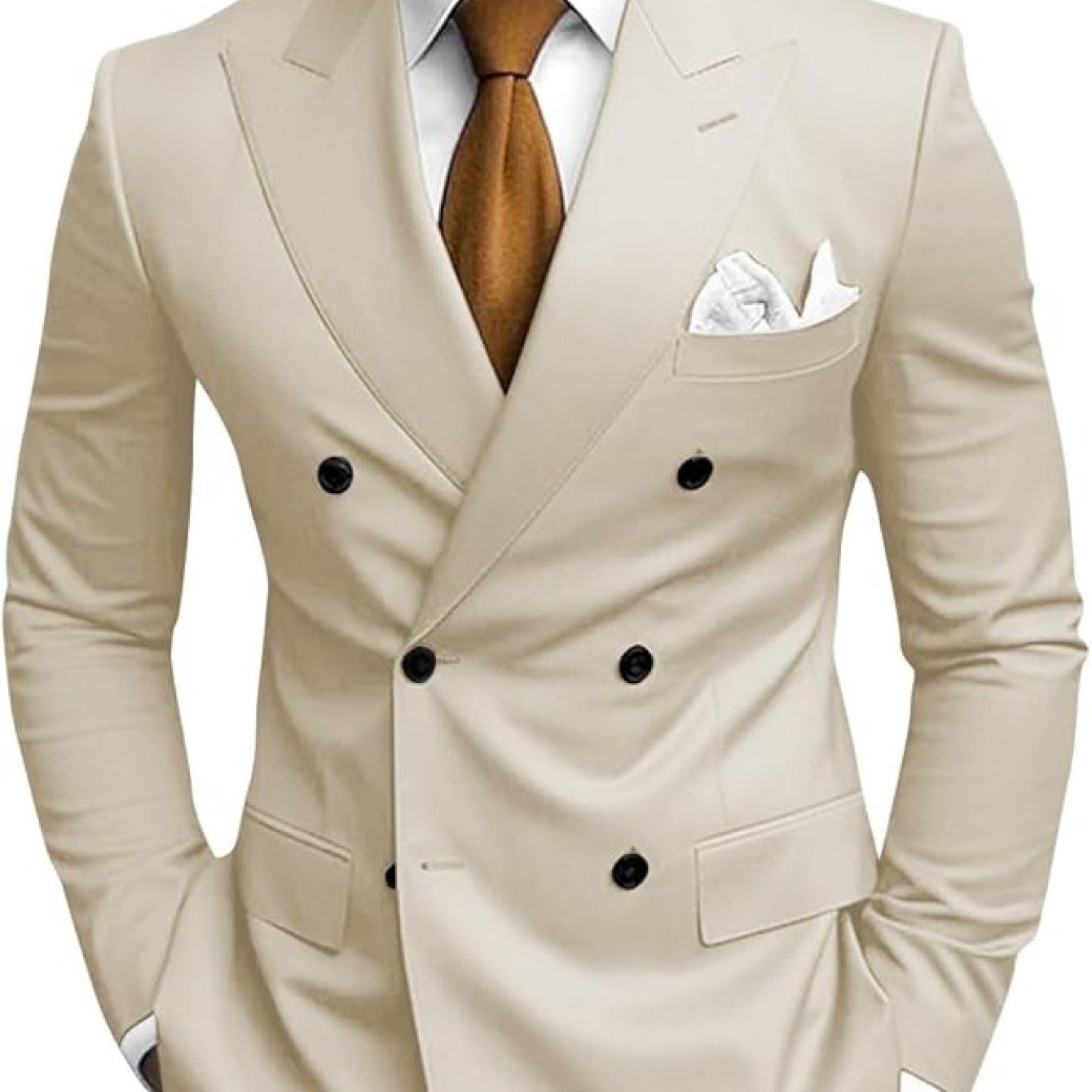 Men'S Two-Piece Casual Suit, Striped Casual Suit, Wedding Casual Texture, Single Western Top, Internet Famous, Same Style, Three-Dimensional Cutting, Comfortable Ventilation, Suitable for Dating, PLUS SIZE