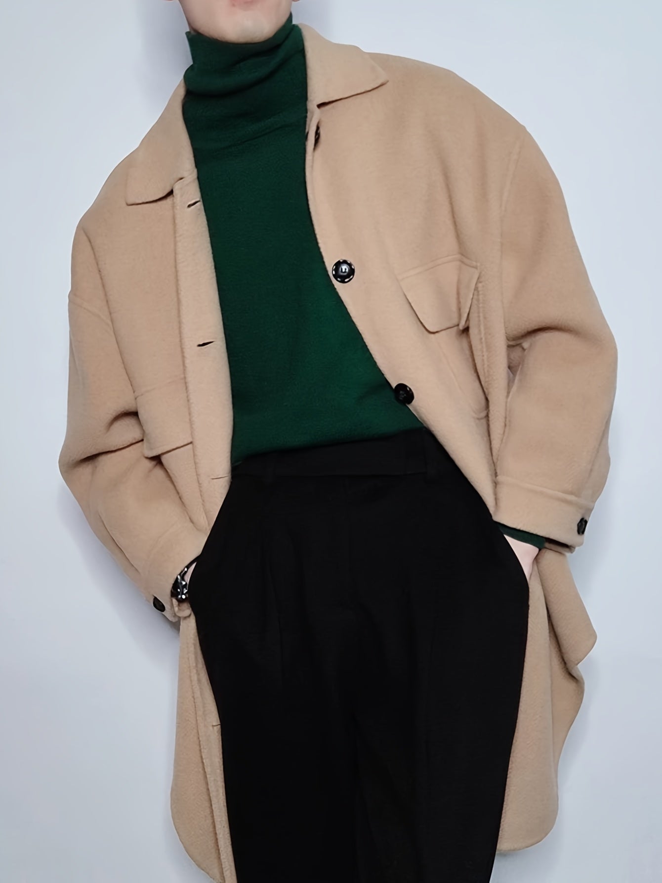 1 Basic Men's Turtleneck Sweater - Solid Color Winter Warm, Stretchy and Breathable, Casual and Formal Elegant Sweater, Black, White, Grey for Casual and Formal Occasions