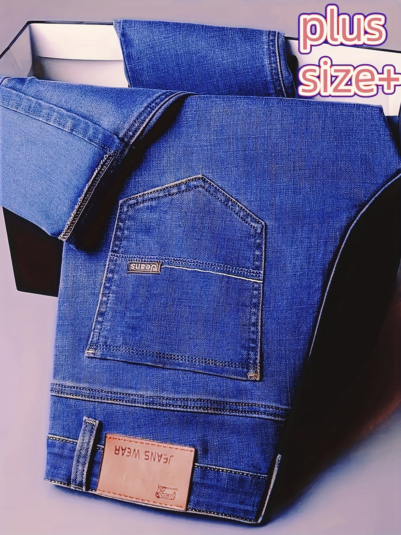 Plus-Size Men'S Comfortable High-Quality Denim Trousers, Suitable for Business, Featuring Stretch, Durability, And Sweat Absorption, Plus Size