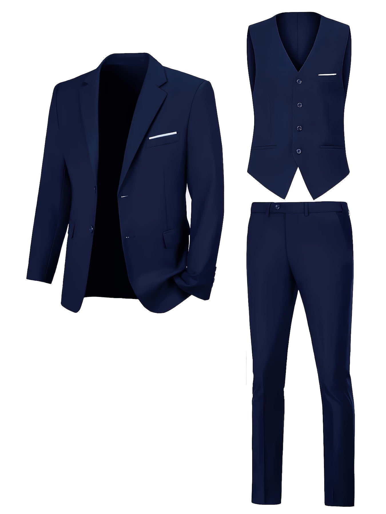 [Plus Size 3-Piece Suit] Premium Plus Size Men's Three-Piece Suit Set | Formal Wear, Wedding Attire, Business Casual, Holiday Gift