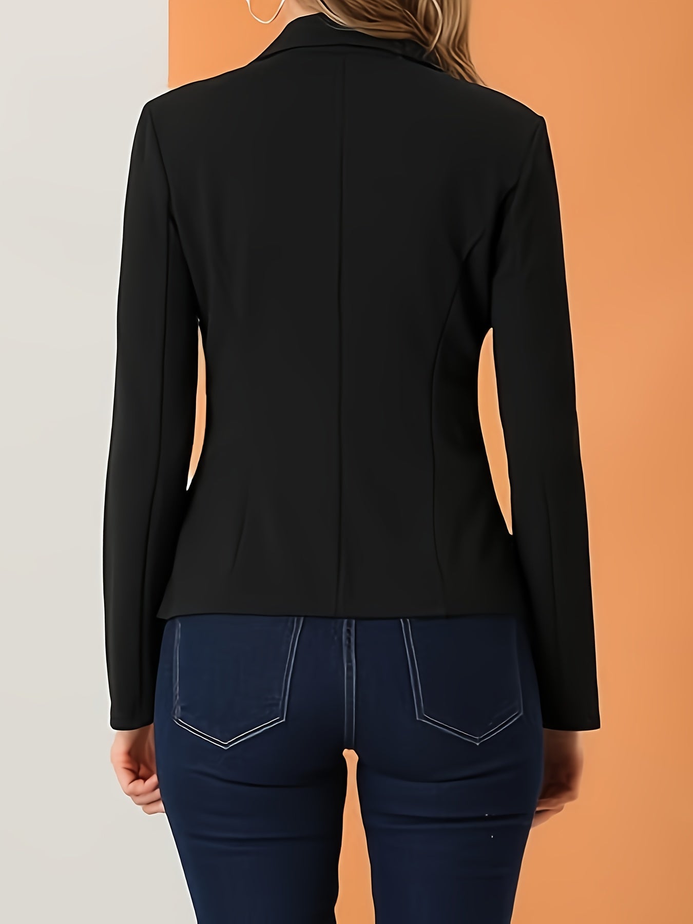 Women's Elegant Black Blazer - Business Professional Jacket, Structured H-Silhouette Suit Coat for Office, Formal Events & Everyday - Machine Washable Women's Career Attire, Office Wear, Sleek Design, Durable Fabric, Corporat