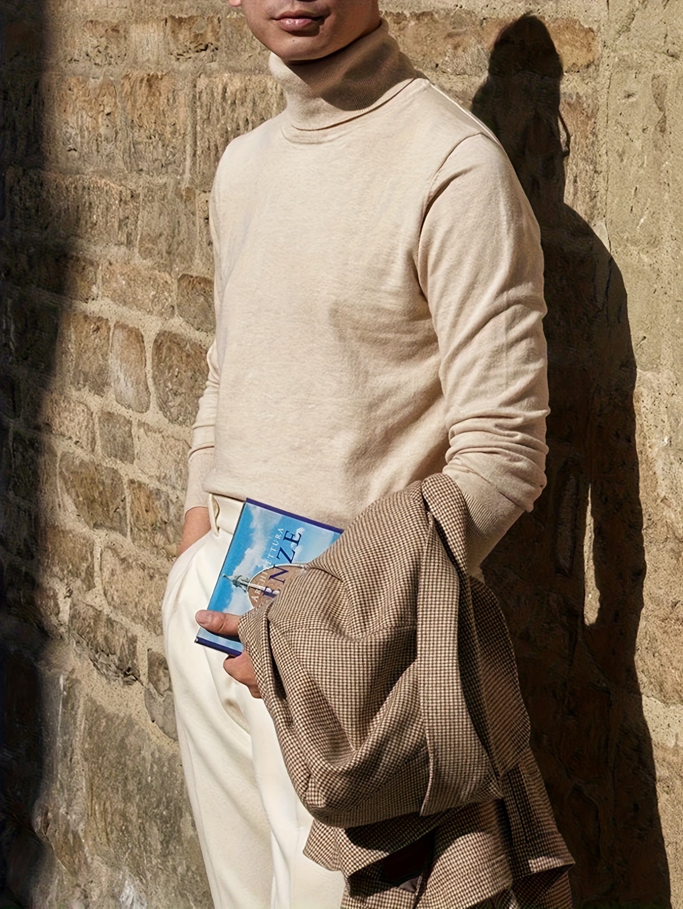 1 Basic Men's Turtleneck Sweater - Solid Color Winter Warm, Stretchy and Breathable, Casual and Formal Elegant Sweater, Black, White, Grey for Casual and Formal Occasions