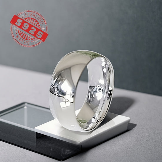 Sterling Silver Band Timeless Elegance in 8mm Solid Silver - Eternal Ring, Exquisite Craftsmanship, Durable Jewelry, Statement Ring for Jewelry Lovers, Bridal Accessory, Men Ring for Men High Quality