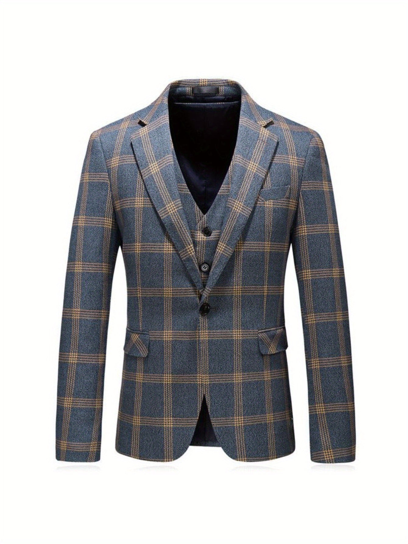 Big size suit three piece set for Men's formal attire, height 2 buttons, jacket, vest, pants, workplace, office, wedding, Christmas, school, PLUS SIZE