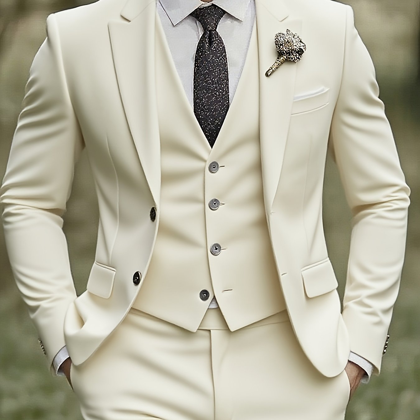 [Plus Size 3-Piece Suit] Premium Plus Size Men's Three-Piece Suit Set | Formal Wear, Wedding Attire, Business Casual, Holiday Gift