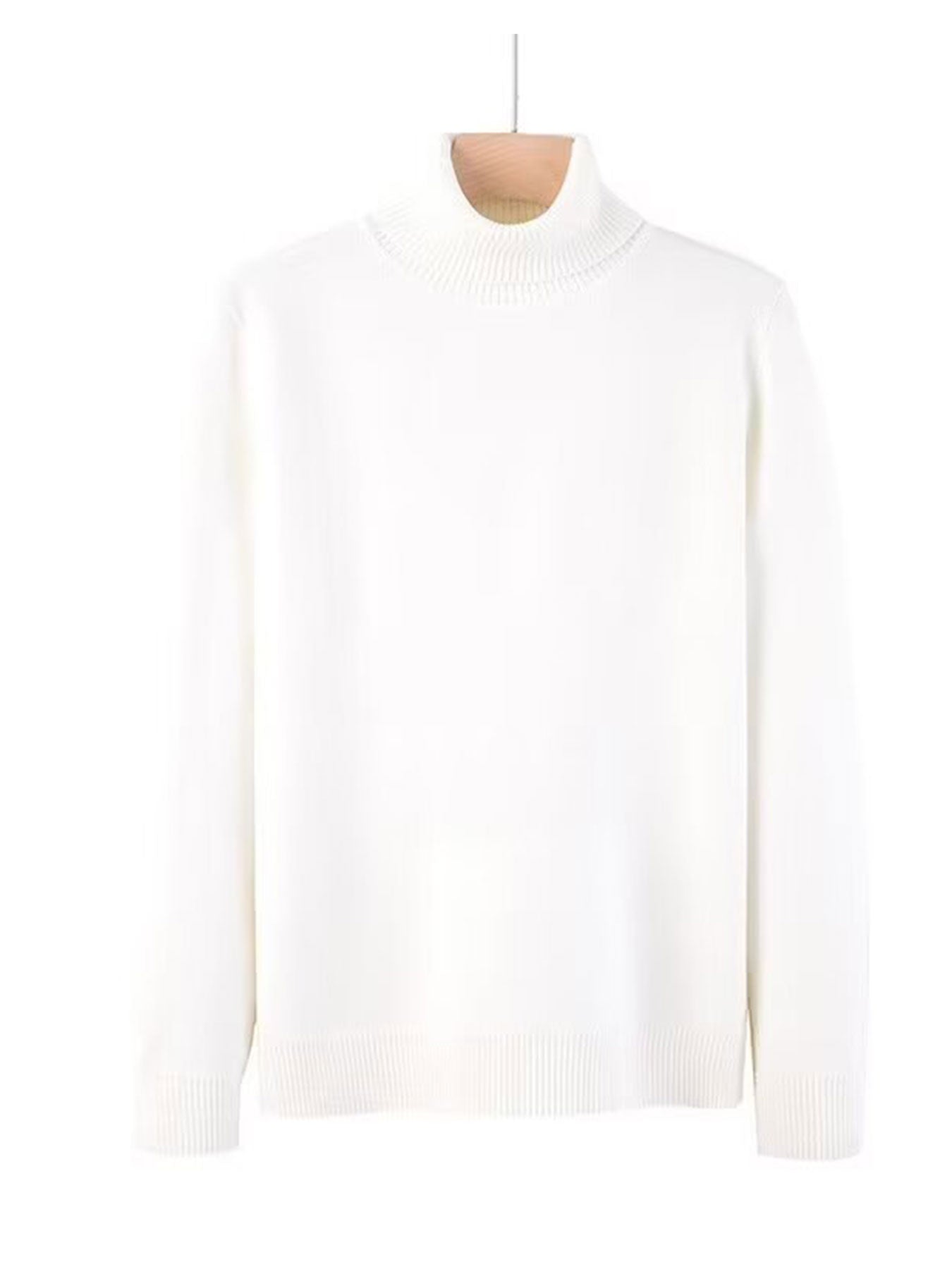 1 Basic Men's Turtleneck Sweater - Solid Color Winter Warm, Stretchy and Breathable, Casual and Formal Elegant Sweater, Black, White, Grey for Casual and Formal Occasions