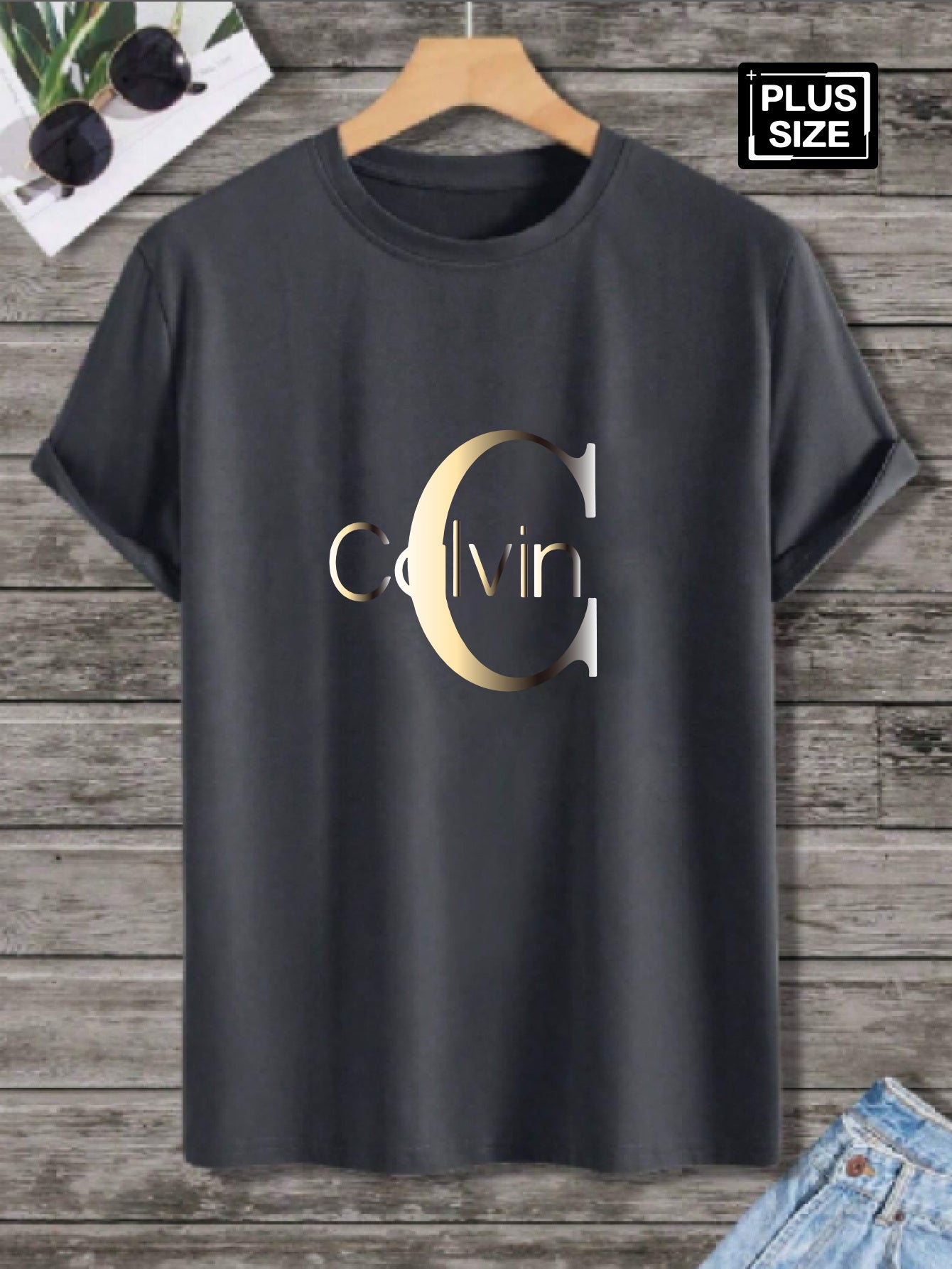 Men's Plus Size Short Sleeve T-Shirt - Premium Milk Silky Fabric, Bold Letter Graphic Print, Crew Neck Casual Summer Tee, Machine Washable & Dry Cleanable, PLUS SIZE