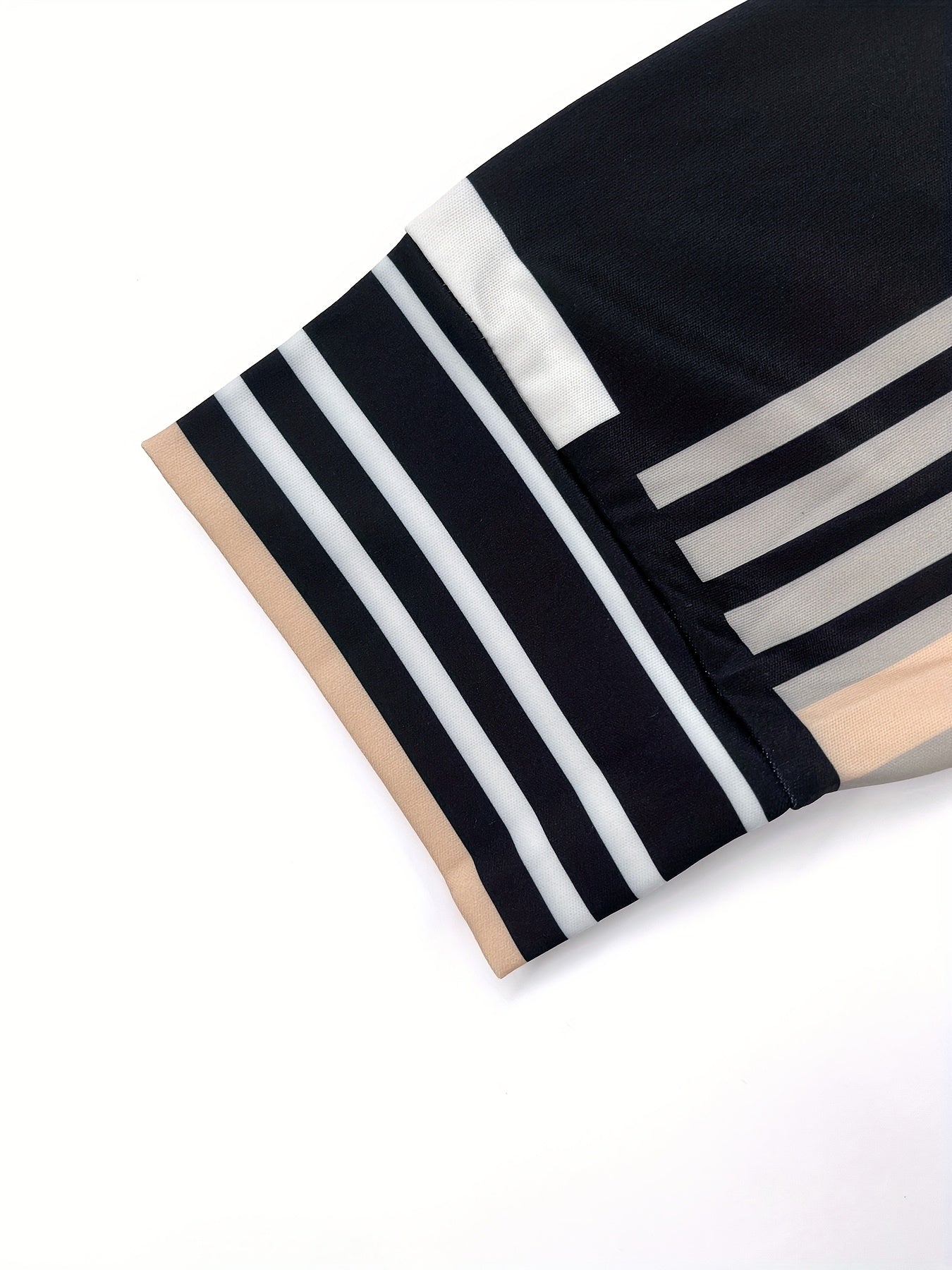 [All-Season Comfort Apparel] Geometric Color Block | Men's Casual Polo Shirt - V-Neck, Zip-Up, Loose Fit