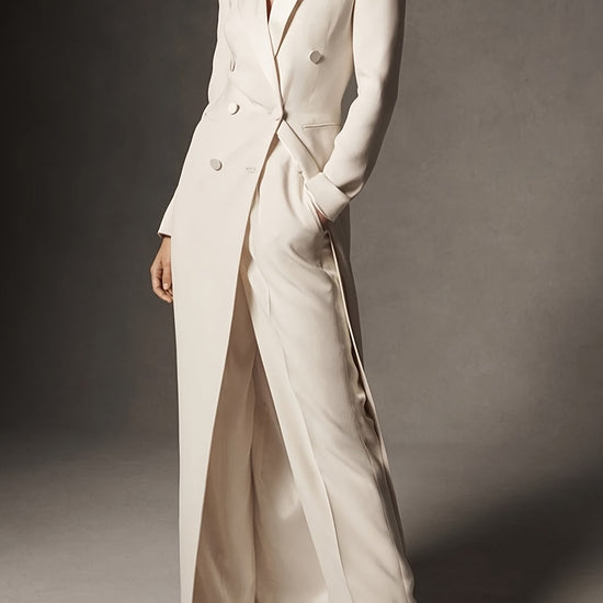 [Elegant Blazer] Elegant Long Double-Breasted Blazer | Women&