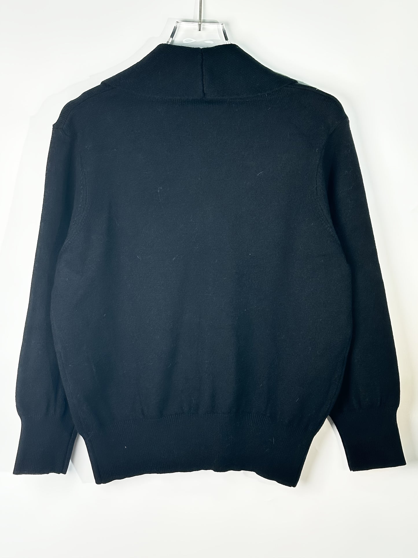 Women's Elegant Mustard-Yellow Cardigan - Long Sleeve Button-Front Design with Black Buttons, Turn- Collar & Ribbed Cuffs, All-Season Versatile Sweater for Casual or Formal Outfits, Layering Piece, Formal Attire, Sophisticate