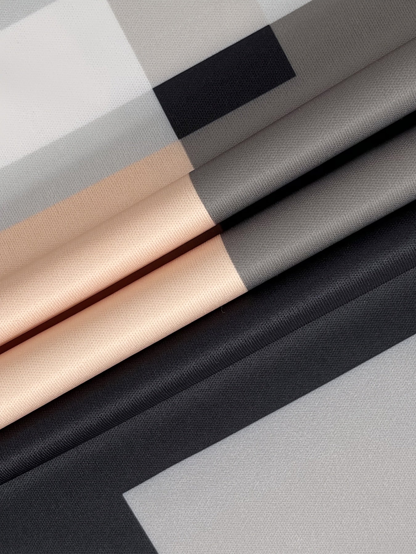 [All-Season Comfort Apparel] Geometric Color Block | Men's Casual Polo Shirt - V-Neck, Zip-Up, Loose Fit