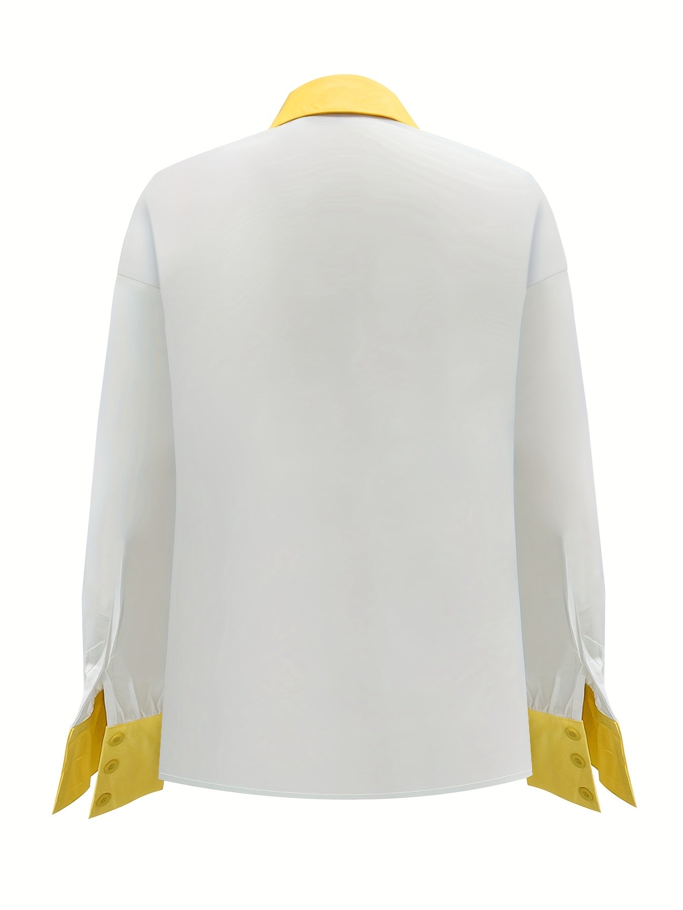 Solid Color Fashionable And Elegant Plain Lantern Sleeve Color-Blocked Shirt for Commuting And Outings LL425