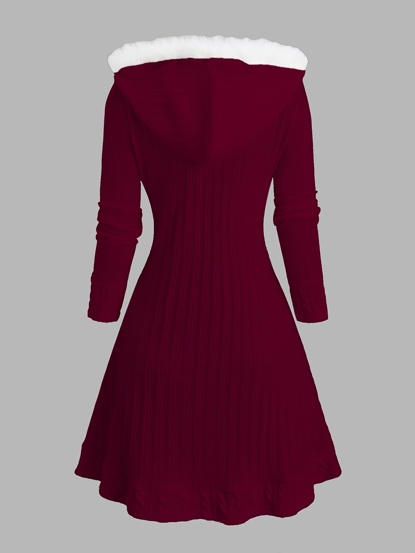 Y2K Cable Plaid Patchwork Hooded Button-Up Long Cardigan