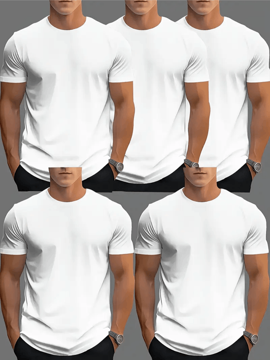 5 Piece of Blank TShirt For Men or women Unisex Casual Short Sleeve Tee 100% Heavy Cotton Crew Neck, Soft Adorable Tees Tops