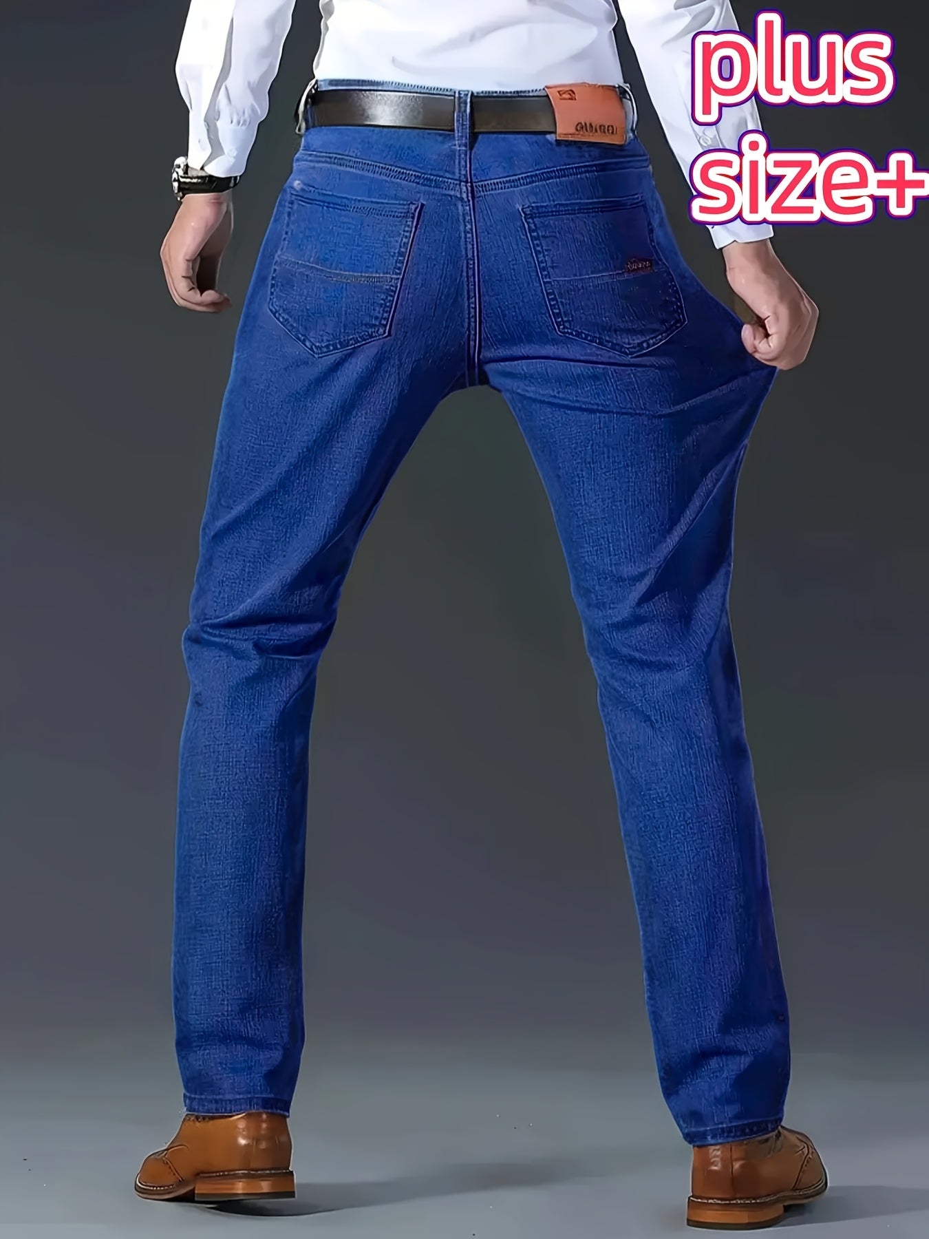 Plus-Size Men'S Comfortable High-Quality Denim Trousers, Suitable for Business, Featuring Stretch, Durability, And Sweat Absorption, Plus Size