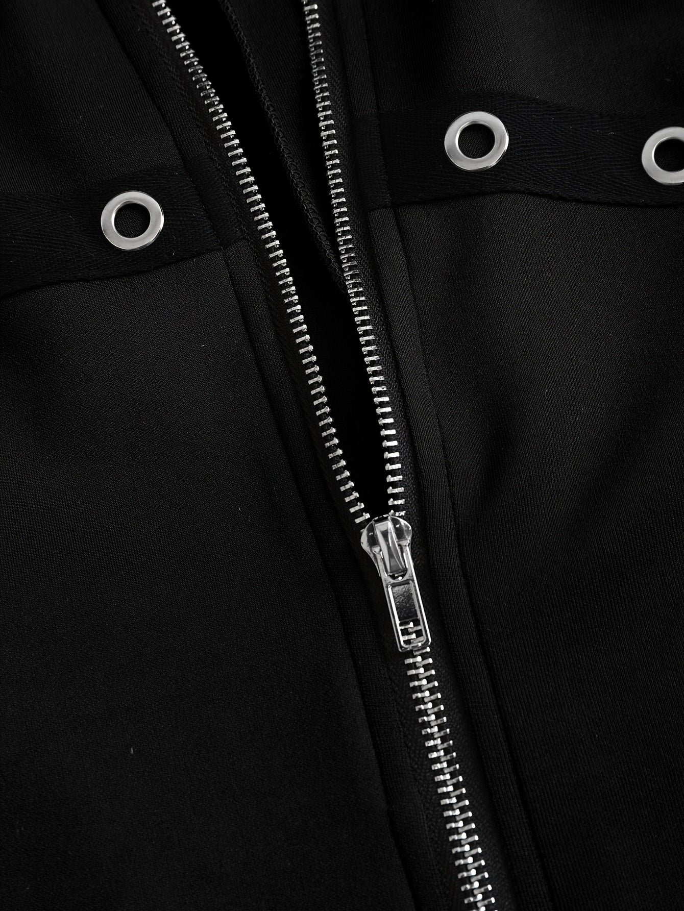 1pc Y2K Style Women'S Hooded Jacket - Solid Color Polyester Knit Fabric with Zipper and Belt Detail, Long Sleeve Punk-Inspired Casual Outerwear for Fall/Winter