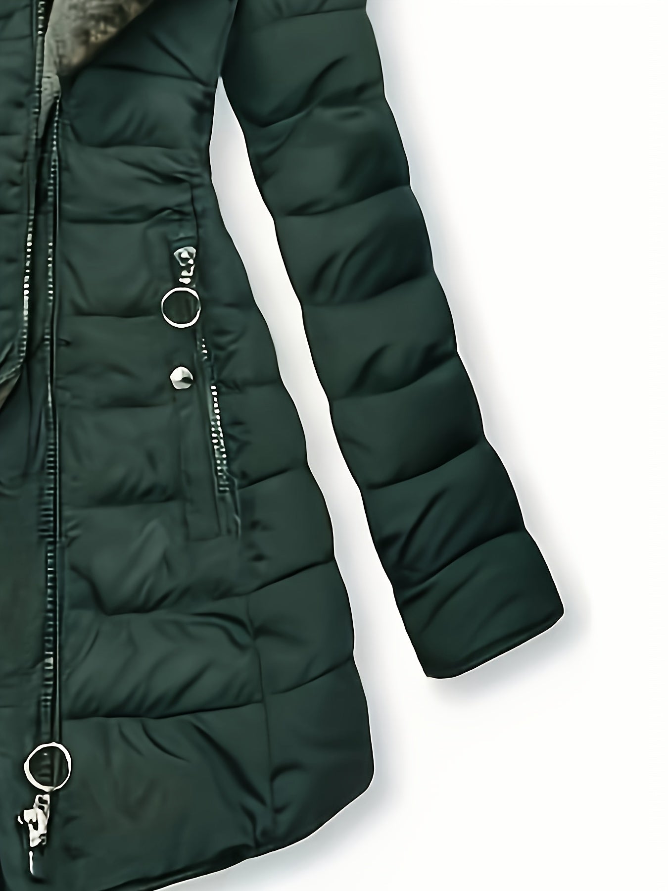 [Fleece-Lined Jacket] Winter Fleece-Lined Women's Hooded Jacket | Mid-Length Relaxed Fit Coat with Zipper Front, Long Sleeve Casual Outerwear for Cold Weather