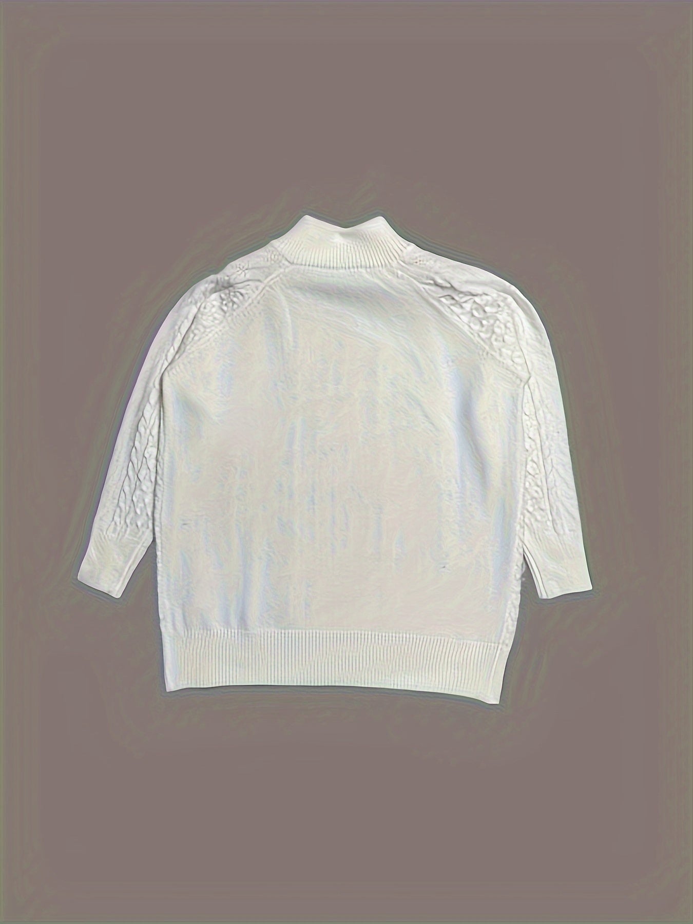 Plus Size Men's Cable-Knit Sweater - Slim Fit Stand Collar Zipper Front Casual Pullover, Thick Warm Winter Knitwear for Autumn & Winter, Easy Care Hand Wash/Dry Clean, Knit Sweater, Durable Fabric Wear, PLUS SIZE